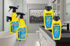 Rain-X Shower Door Care Bundle: 12 Fl. Oz X-Treme Clean Glass Cleaner & 16 Fl. Oz Water Repellent for Soap Scum & Hard Water Protection (Pack of 2 Each)