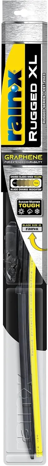 Rain-X 870418 Rugged XL Wiper Blade 18", Windshield Wipers Replacement, Quiet & Durable Beam Design, All Weather Performance & Easy Universal Install, Blade Wear Indicator (Pack of 1)