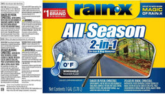 Rain-X All Season 0°F 2-in-1 De-Icer & Bug Remover Windshield Washer Fluid - 1 Gallon (Pack of 6)
