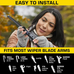 Rain-X 870420 Rugged XL Wiper Blade 20", Windshield Wipers Replacement, Quiet & Durable Beam Design, All Weather Performance & Easy Universal Install, Blade Wear Indicator (Pack of 1)