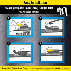 Rain-X 870416 Rugged XL Wiper Blade 16", Windshield Wipers Replacement, Quiet & Durable Beam Design, All Weather Performance & Easy Universal Install, Blade Wear Indicator (Pack of 1)